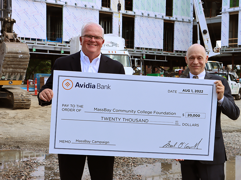 President Podell accepts donation from Avidia Bank