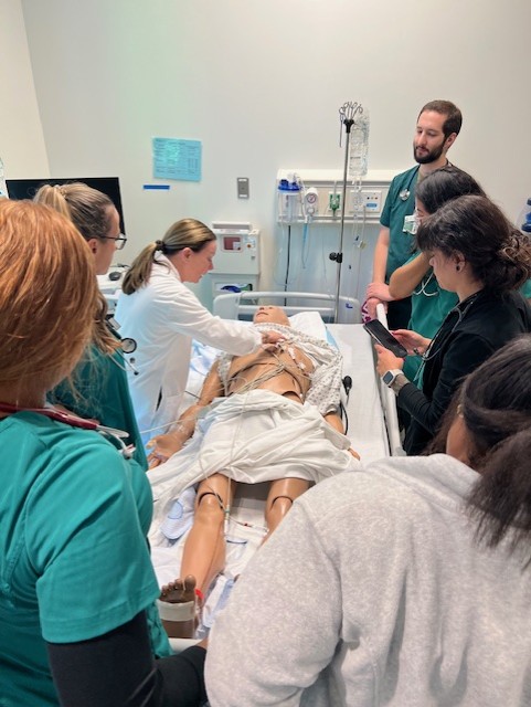Associate Degree Nursing students with Prof Bileski and mannequin