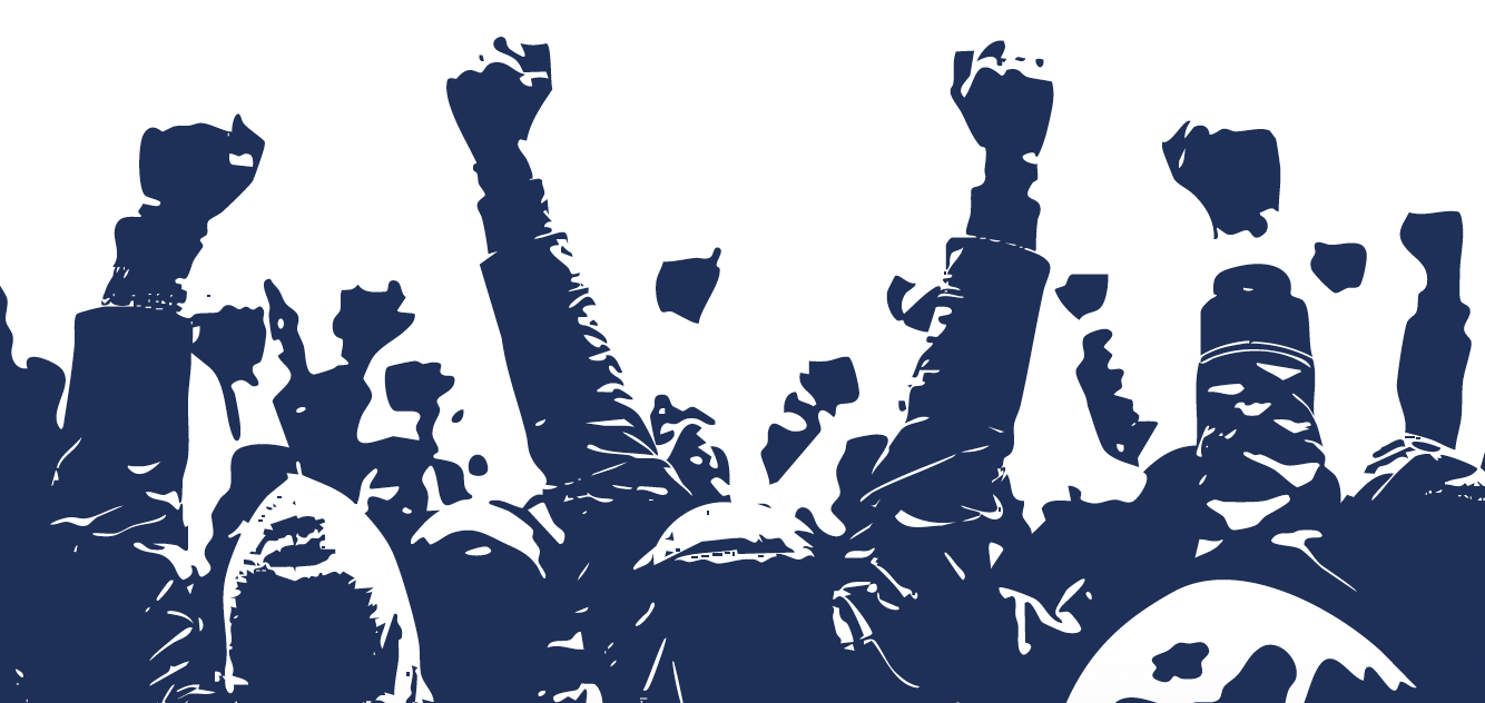 Political Protest Group, in high-contrast silkscreen style.