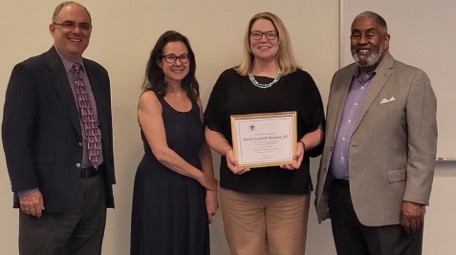 MassBay Community College Professor Heidi Getchell-Bastien with OER award