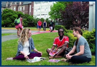 students on campus