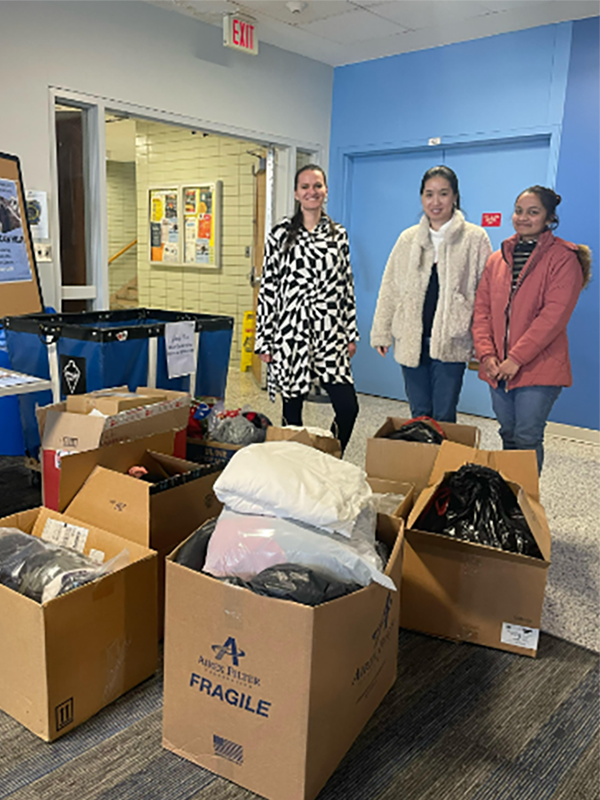 Donations collected by MassBay international students Donations collected by MassBay international students
