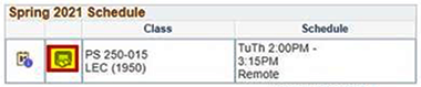 Course Offerings Sample Class. The class location link is shown in red and yellow. Course Offerings Sample Class. The class location link is shown in red and yellow.