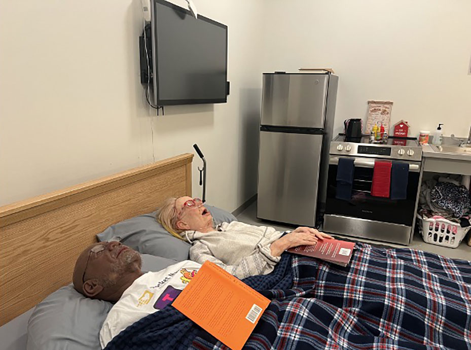 Apartment and elder simulation figures for hone health training