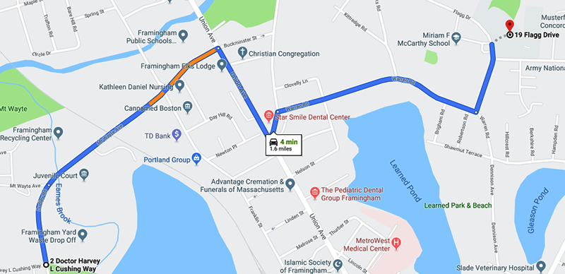 Map of satellite parking and MassBay Framingham parking Map of satellite parking and MassBay Framingham parking