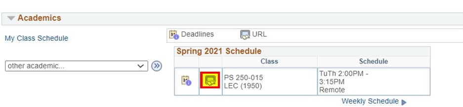 Link in class listing Link in class listing
