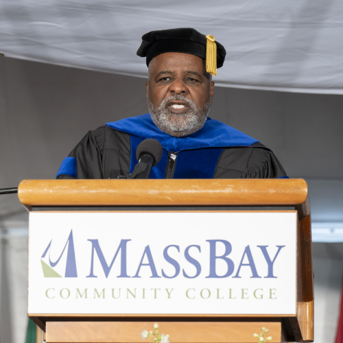 MassBay's Dr. Lynn Moore speaks at Commencement 2026