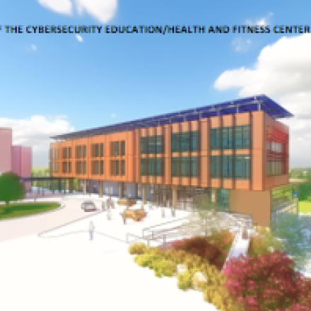 Artist's Rendering of the Exterior of the new MassBay Center for Cybersecurity Education/Health & Fitness Center