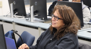 Woman in Computer Lab