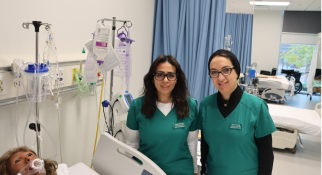 Sara Ghanem and Samar Farag in MassBay Nursing Lab
