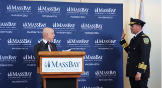 President Podell swearing in new Police Chief Robert Stephanian