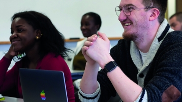 students in class - smiling