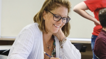 Lady at a desk