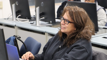Woman in Computer Lab